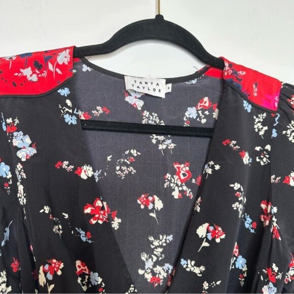 Tanya Taylor Floral Clusters Clio Top in Black - Picture 7 of 11